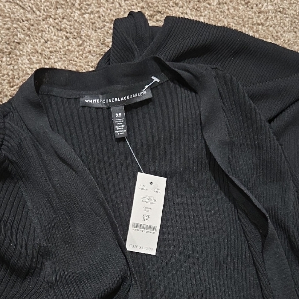 White House Black Market Long Sleeve Black Dress - Picture 5 of 6